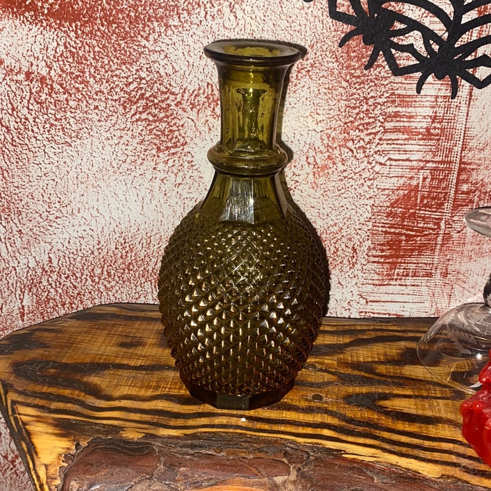 Beautiful green tinted Vase with gold trim